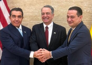 Paolo Zampolli, Daniel Baluta, H.E. Darryl Nirenberg ph Press